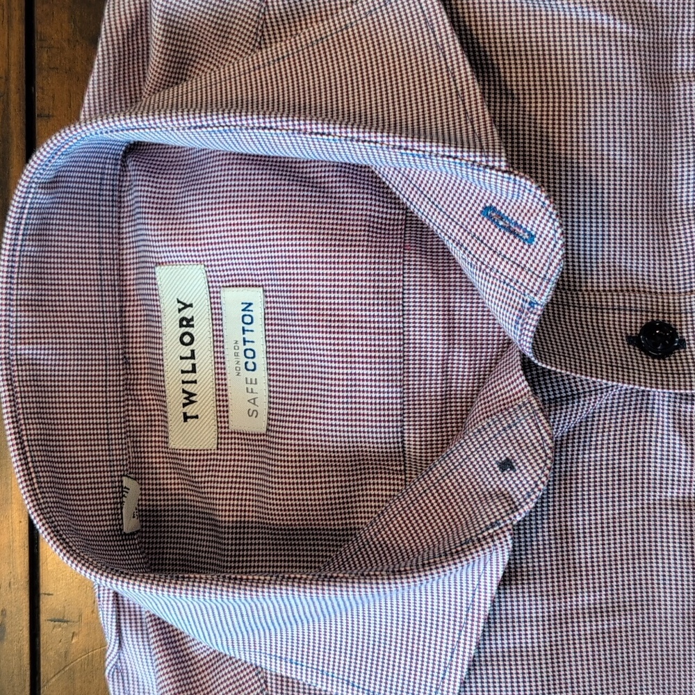 Twillory Safe Cotton Long Sleeve Button Down 15.5 34/35